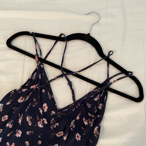 American Eagle floral navy dress with pink flowers - Picture 3 of 4